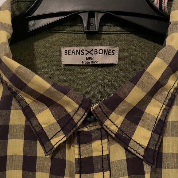 yellow & black checkered short sleeve button down - Picture 2 of 4